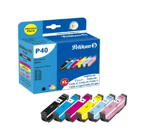 Pelikan P40 Compatible High Yield Ink Cartridge Multipack for Epson, 6 Colors