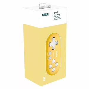 Bezvadu spēļu kontrolieris 8BitDo Zero 2 Yellow — Bluetooth, kompakts kabatas izmērs, RET00221
