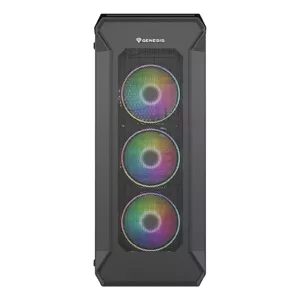 PC Case GENESIS Irid 505 ARGB Midi Tower Black, Transparent
