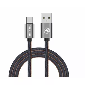 USB data cable Tellur USB to Type-C 1 m Denim, braided 1m cable for charging and data transfer