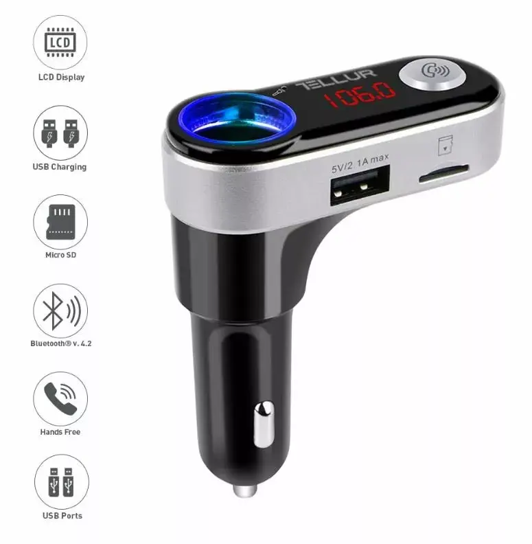 FM-трансмиттер Tellur FMT-B2 Bluetooth 5.0 USB Photo 4