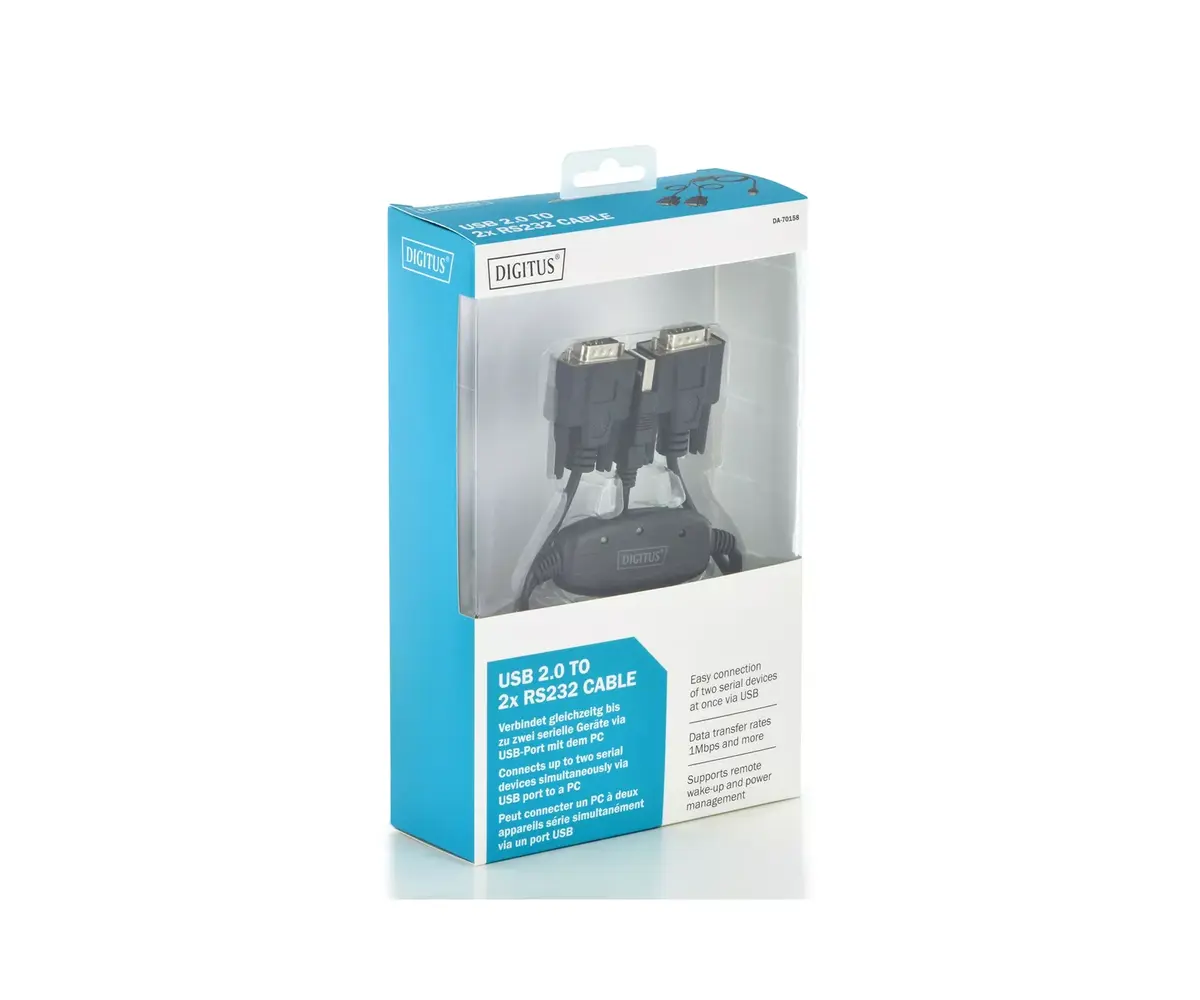 USB 2.0 uz 2x RS232 kabelis Digitus DA-70158 Photo 2