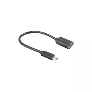USB cable LANBERG AD-UC-UA-04 USB 3.2 Gen 1 5 Gbit/s 0.15 m USB A to USB C Black Nickel contacts