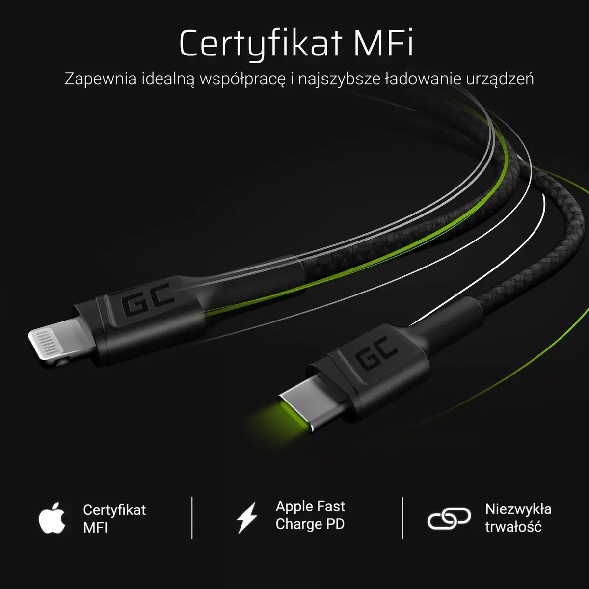 Кабель Lightning — USB‑C Green Cell KABGC07 1 м Photo 4