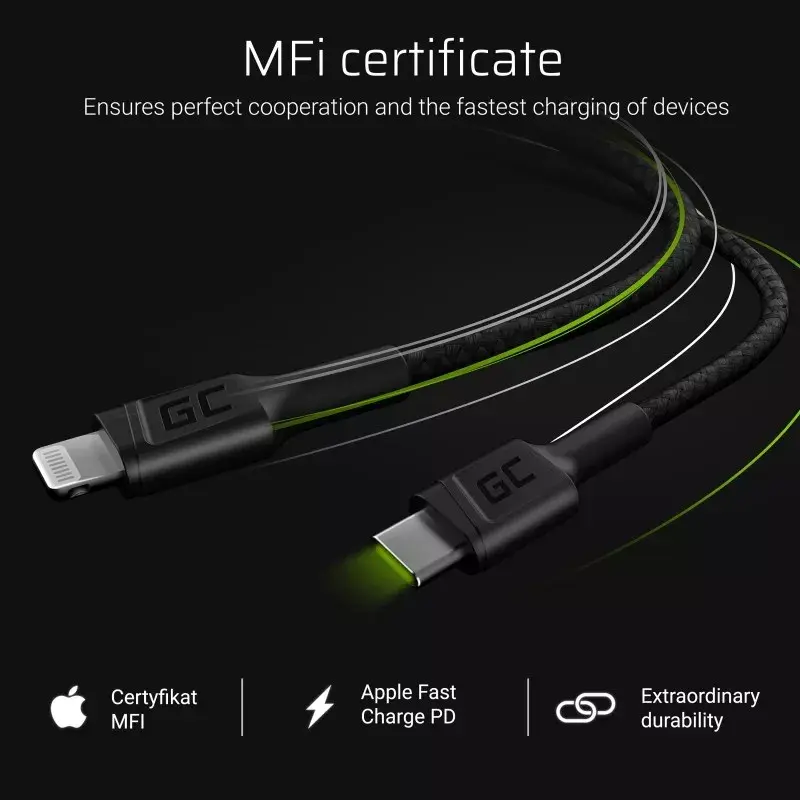 Кабель Lightning — USB‑C Green Cell KABGC07 1 м Photo 5