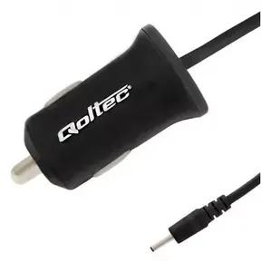 Power adapter/inverter QOLTEC 50048 for automotive use 12–24 V, connector 2.5×0.7×10 mm, 1.4 m cable, black