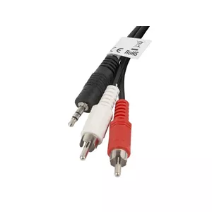 Audio Cable Lanberg CA-MJRC-10CC-0020-BK 3.5mm RCA 2m Black Red White