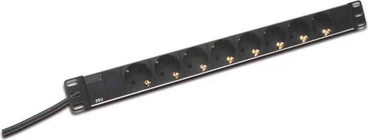 Digitus aluminum outlet strip, 8 safety