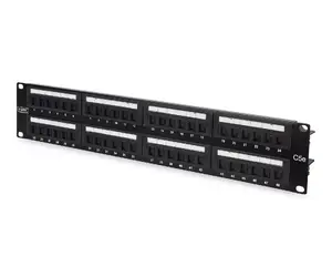 Digitus DN-91548U 48-Port CAT 5e Patch Panel, 19-inch 2U Rack Mount, Black