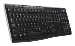 Беспроводная клавиатура Logitech K270, полноразмерная, QWERTY, радиочастотная, черная, раскладка US International