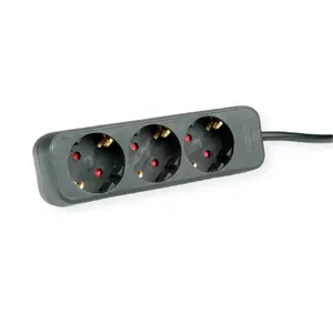 Power extension ROLINE 19.07.1066 1.5 m 3 AC outlets Indoor Black