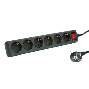 Power Extension ROLINE 19.07.1075 3 m 6 AC Outlet Indoor Black