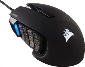 Corsair Scimitar RGB Elite Gaming Mouse Right-hand Optical USB Type-A 18000 DPI Black 17 Buttons