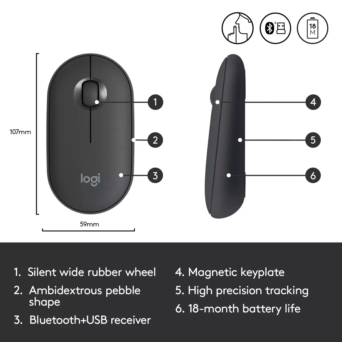 Мышь Logitech Pebble M350 Photo 11