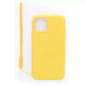 Силиконовый чехол Soft Touch Evelatus для iPhone 11 Pro — жёлтый с ремешком