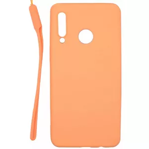 Силиконовый чехол Soft Touch Evelatus для Huawei P30 Lite — розовый с ремешком