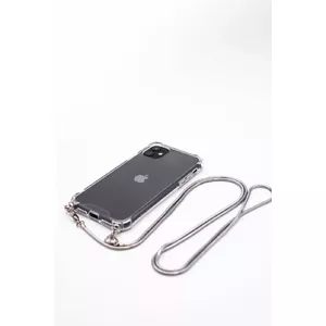 Silikona maciņš Evelatus iPhone 11 Pro — caurspīdīgs TPU ar sudraba siksniņu