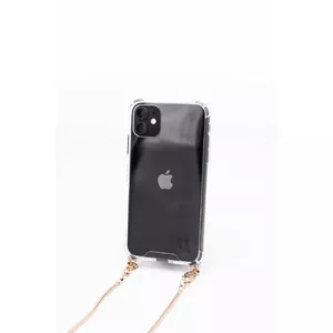 Silikona maciņš Evelatus iPhone 11 Pro — caurspīdīgs TPU ar zelta siksniņu