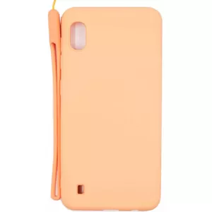 Чехол Evelatus Soft Touch силикон для Samsung Galaxy A10 — розовый с ремешком