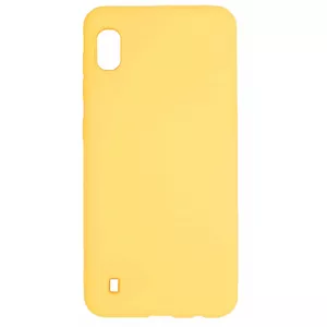 Защитный силиконовый чехол Soft Touch Evelatus для Samsung Galaxy A10 — жёлтый, с ремешком
