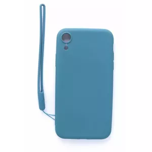 Aizsargmīkstais silikona vāciņš ar siksniņu Apple iPhone XR — Evelatus, zils