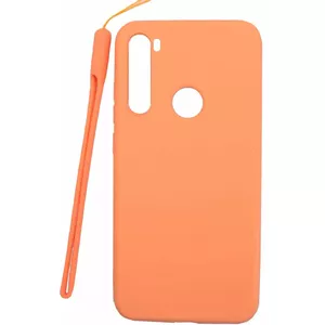 Чехол силиконовый Soft Touch Evelatus для Xiaomi Redmi Note 8 — розовый с ремешком