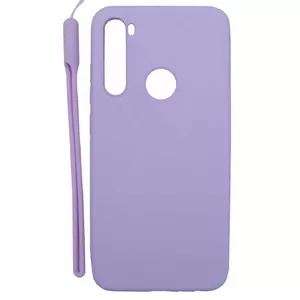 Soft Touch Silicone Case Evelatus for Xiaomi Redmi Note 8 — Purple with Strap