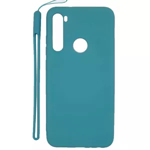 Soft Touch Silicone Case Evelatus for Xiaomi Redmi Note 8 with Strap, Blue