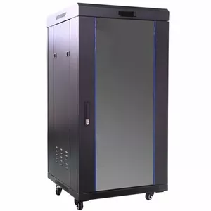 Floor server cabinet ProBase 42U 19" F42-80x100-SET with glass doors, black