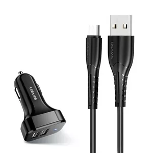 Auto lādētājs 2xUSB C13 2.1A microUSB melns NTU35MC13TZ