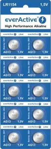 Button cell alkaline battery everActive AG13 (LR44) — 10 pcs pack