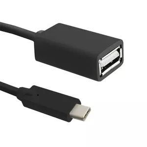 Qoltec 50422 USB kabelis 0,25 m USB 2.0 USB C USB A Melns