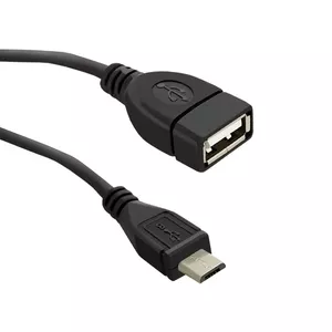 USB 2.0 kabelis QOLTEC 50404 — USB A uz Micro-USB B, 0.2 m, melns