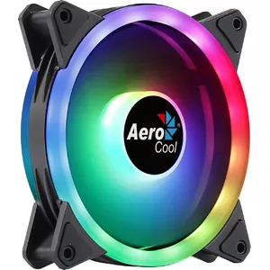 Aerocool DUO12 PC Fan 12cm ARGB LED Dual Ring Antivibration 6 Pins Black