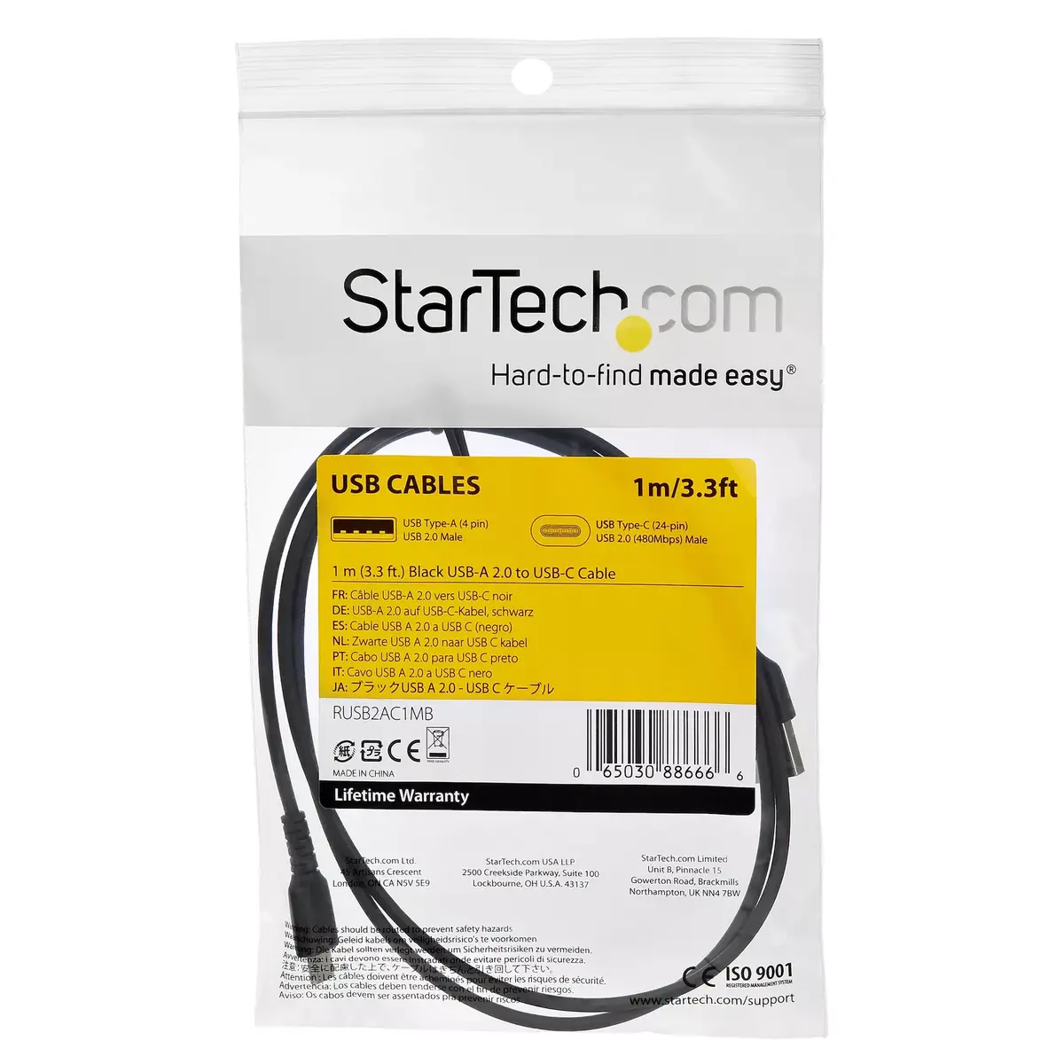 USB C Charging Cable StarTech.com RUSB2CC1MB Photo 4