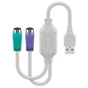 Кабель Microconnect USBA2XPS2 0.3 м 2x 6-p Mini-DIN USB A белый