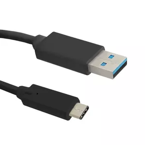 Qoltec 50420 USB kabelis 0,25 m USB 3.2 Gen 1 (3.1 Gen 1) USB C USB A Melns