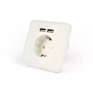 EnerGenie EG-ACU2A2-01 socket-outlet 2 x USB + CEE 7/3 White