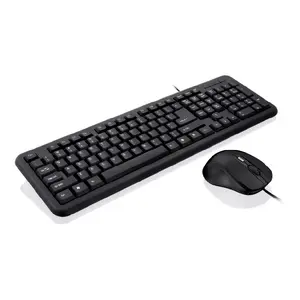 Wired keyboard and mouse set IBOX OFFICE KIT II — USB, full-size 104-key QWERTY keyboard, optical mouse 1600 DPI, 1.5 m cable, black