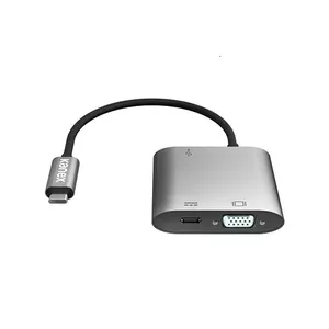Portu replikators / dokstacija Kanex K181-1278 — USB 3.2 Gen 1 Type‑C host, USB‑A, USB‑C, VGA, pelēks