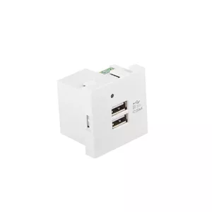 Lanberg AC-4545-2XUSB2.1-W Socket-Outlet 2x USB White Polycarbonate Thread Clamp-Type Terminal 100-240 V