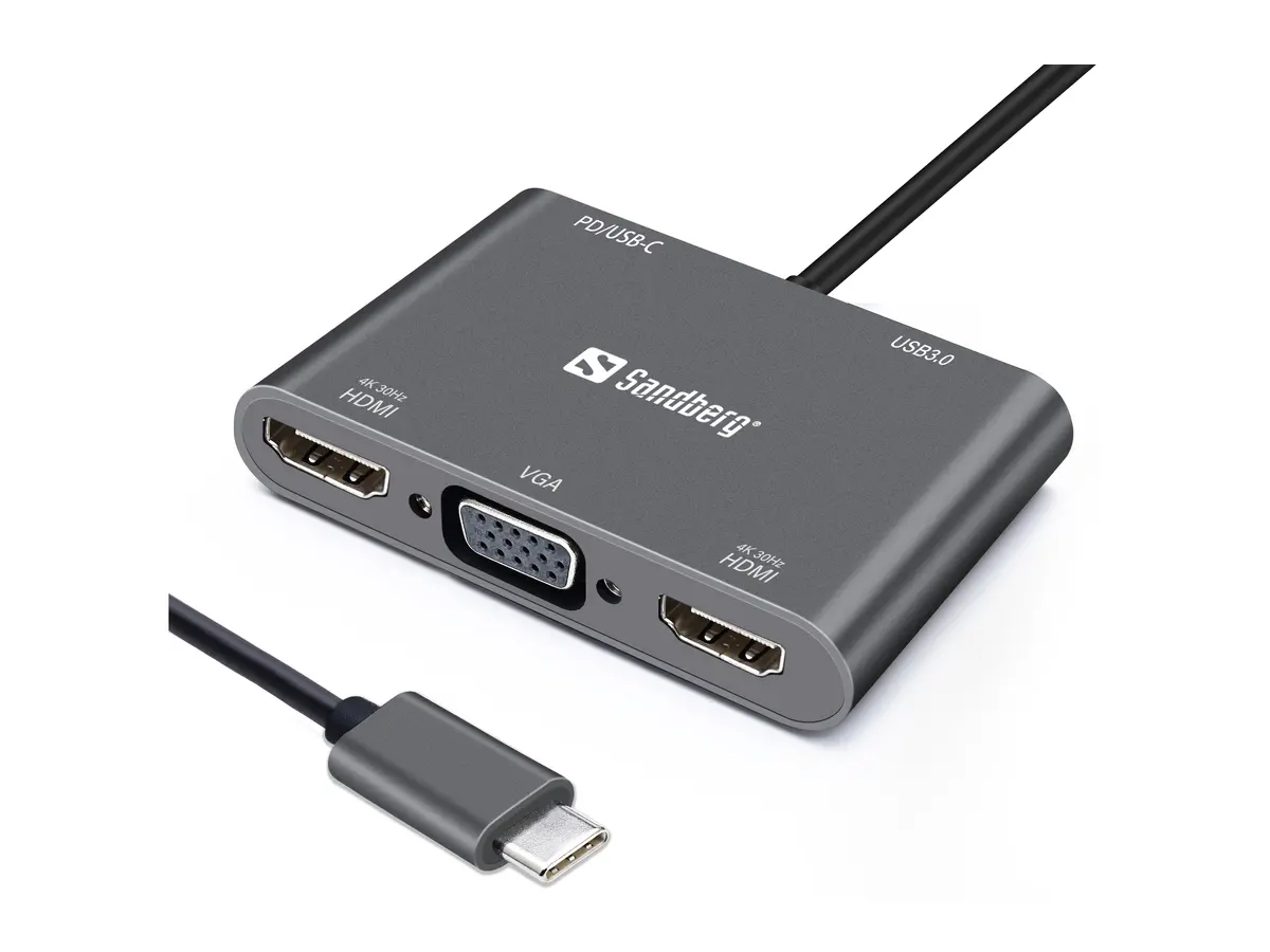 Sandberg USB-C dokstacija ar 2x HDMI