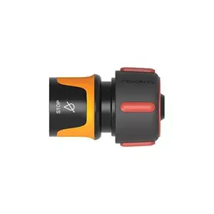 Соединитель с функцией остановки Fiskars 3/4 дюйма для садового шланга модель 1027081
