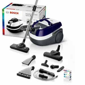 Пылесос сухой и влажной уборки Bosch BWD 41740 AquaWash&Clean — 1700 Вт, бак 5 л, фильтр EPA, телескопическая труба, радиус 9 м, фиолетовый