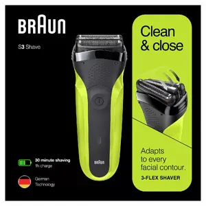Braun Series 3 81702940 vīriešu skuveklis Sietiņa skuveklis Trimmeris Melns, Zaļš