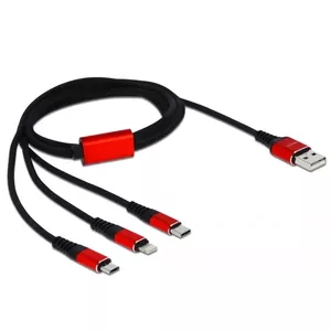 USB Charging Cable DeLOCK 3 in 1 Lightning Micro USB USB Type-C 1m