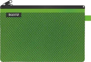 LEITZ zip pouch WOW Traveller size L, green, 2 compartments for protection and storage, 1 piece