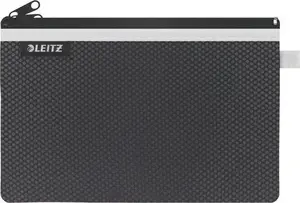 LEITZ zip pouch WOW Traveller L black, 2 compartments for protection and storage (model 4013-00-95)
