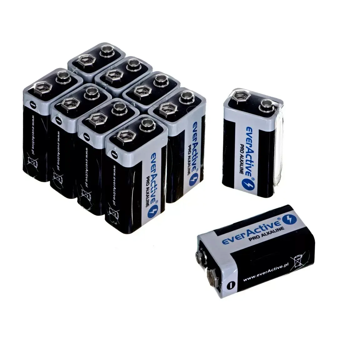 9V sārmainā baterija everActive 6LR61PRO — 10 gab. Photo 1