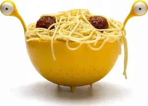 Дуршлаг Ototo Spaghetti Monster жёлтый — кухонное сито для пасты и овощей